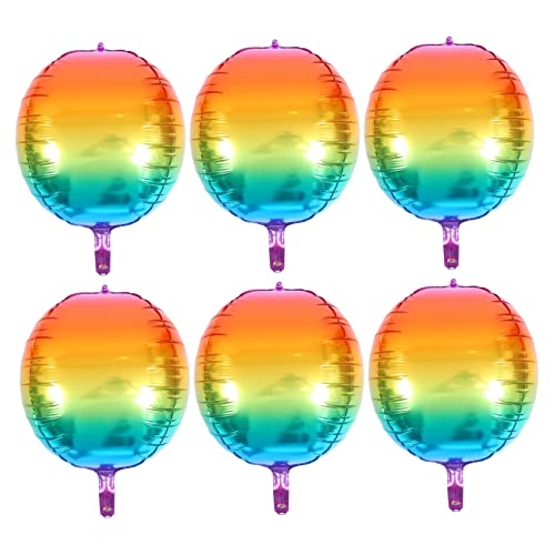 HAWILLOSCH 6st Farbverlauf Ballon Hochzeitsballons Regenbogenballons Kugelballons Kinder Dekor 4d Metallballons Farbverlaufsballon Party-arrangement-luftballons Colorful Aluminiumfolie von HAWILLOSCH