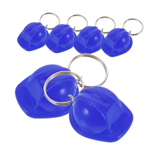 HAWILLOSCH 6st Schlüsselanhänger Spielzeug Hängender Helmanhänger Schutzhelm Für Kinder Miniatur-bauhut Geldbörse Charme Traktor-gastgeschenke Bauzauber Schlüsselhalter Blue Zinklegierung von HAWILLOSCH