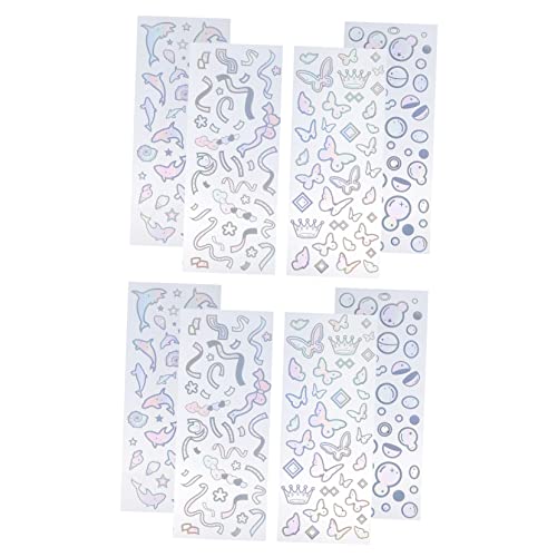 HAWILLOSCH 8 Blätter PVC-Aufkleber Scrapbook-Aufkleber für Kinder Blasenaufkleber Aufkleber-Dekor Scrapbooking Sticker Scrapbook Stickers scraobooking-Aufkleber Scrapbooking-Materialien von HAWILLOSCH