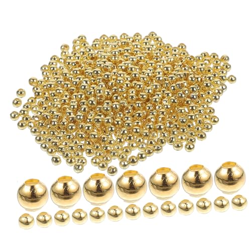 HAWILLOSCH 800 Stück Perlen Kits zur Schmuckherstellung Bausatz Rocailles Schmuckverschlüsse Reize beads for bracelets schmuck machen Schmuckbasteln armband DIY charms Eisen Golden von HAWILLOSCH