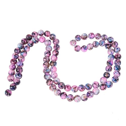 HAWILLOSCH 80St Glas-Pop-Korn-Schmuckzubehör Kreisperlen runde Crackle-Perlen Schmuck Murmeln Halskette Murmeln armband zubehör glasperlen DIY-Zubehör Schmuckzubehör selber machen Colorful von HAWILLOSCH