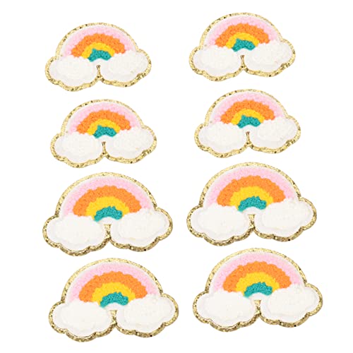 HAWILLOSCH 8St Regenbogenfleck Glitzerdekor Mehrzweckapplikationen für Bekleidung süße sticker handmade aufnäher dekorative Aufnäher für Kleidungsstücke gestickter DIY-Patch Flecken Chenille von HAWILLOSCH