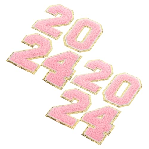 HAWILLOSCH 8st Gestickter Nummernaufnäher Bügeleisen Kleider Patches Reparieren Zahlenpatch Kleidungsstück Patches Reparaturflicken Für Kleidung Stickereiflecken Handtuchstickerei Rosa von HAWILLOSCH