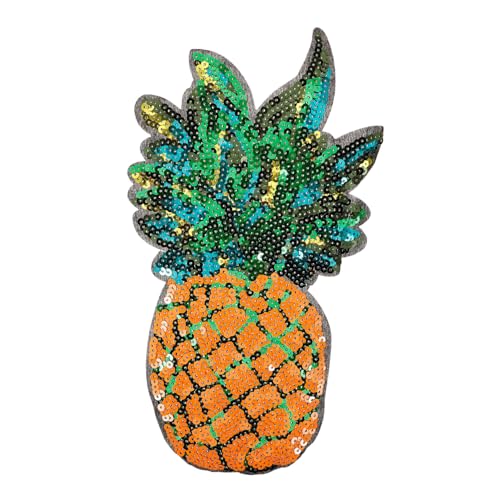 HAWILLOSCH Ananas-pailletten-patch Kleine Fellflecken Kompakte Kleiderflicken Multifunktions-nähflicken Kompakte Nähflicken Austauschbare Hutaufnäher Patches Nähen Kleine Hutflecken Polyester von HAWILLOSCH