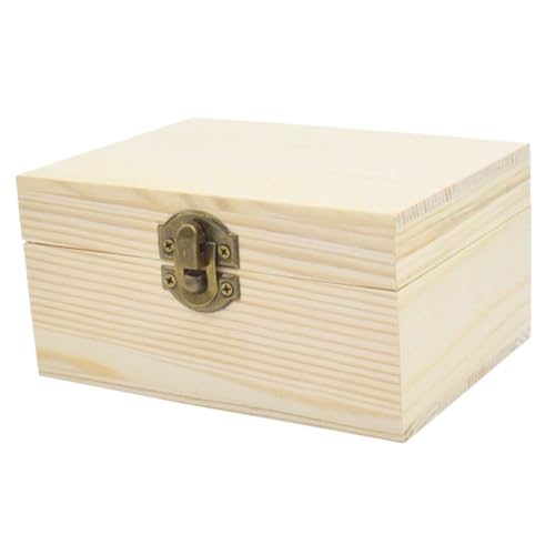 HAWILLOSCH Box Metall Holz Holz Schatztruhe Holzkisten Mit Deckel Schmuck Schatz Organizer Hochzeitsgeschenkboxen von HAWILLOSCH