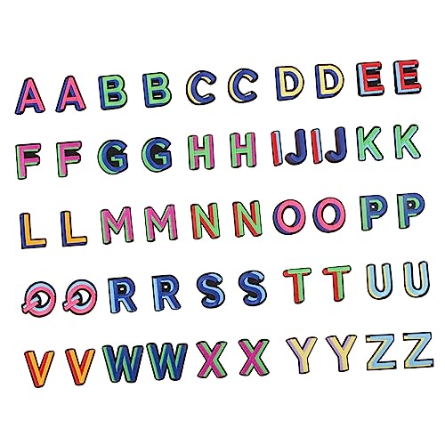 HAWILLOSCH Bunte Alphabet Aufnäher 52 Stück Buchstaben Applikationen Zum Aufnähen Kleidung DIY Zubehör Farbenfrohe Stickerei Perfekt Für Textilveredelung von HAWILLOSCH