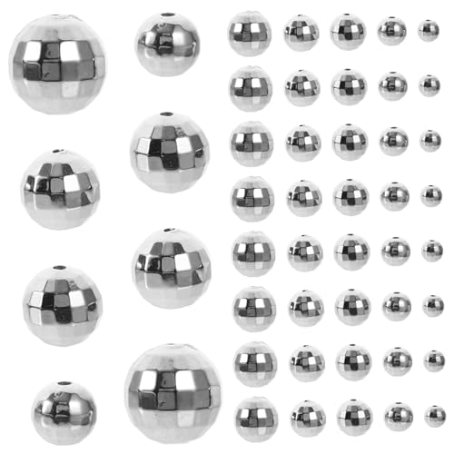 HAWILLOSCH DIY Perlen Set Disco Ball Beads Für Schmuckherstellung Armbänder Halsketten Und Ohrringe 12mm 10mm 8mm Und 6mm Facettierte Perlen Verschiedenen Größen von HAWILLOSCH