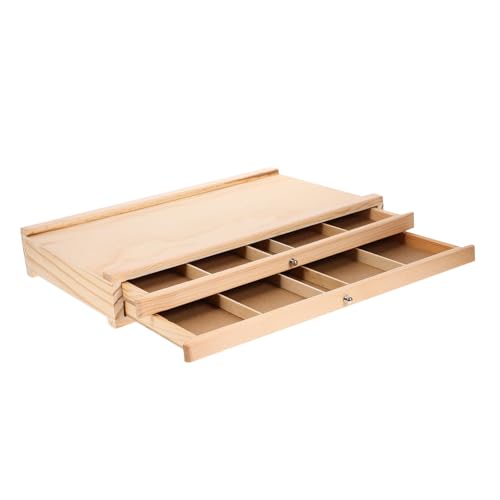 HAWILLOSCH Für Pinsel Stift-Organizer-Halter Organizer Zur Aufbewahrung Von Pinseln Aufbewahrungskiste Für Künstler Etui Für Pinselhalter Organisator des Kunstbedarfs Holz von HAWILLOSCH