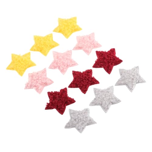 HAWILLOSCH Fuzzy Star Patches Fünfzackige Sterne Aus Stoff Für Schmuck Handwerksprojekte Und Dekoration Zufällige Farben Sternenapplikationen Für Kreative Bastelideen von HAWILLOSCH