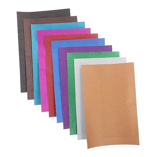 HAWILLOSCH Glitzer Bastelpapier A4 Selbstklebend Bunte Glitzerkarten Glänzendes Bastelpapier Für DIY Projekte Und Dekorationen 80g/ ² Mehrfarbig von HAWILLOSCH