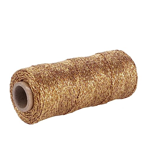 HAWILLOSCH Goldene Baumwollschnur 100m x 1mm Dekorative Schnur Für DIY Bastelarbeiten Geschenkverpackungen Und Partys Ideal Für Hochzeiten Und Kreative Projekte von HAWILLOSCH