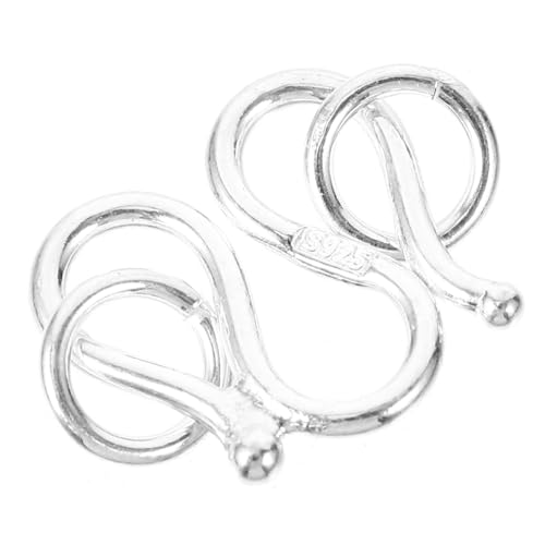 HAWILLOSCH Halskette mit silbernen Verschlüssen Halskettenverschlüsse armband zubehör schmuckherstellung zubehör Halskette DIY Verschluss Stecker für Schmuckverschlüsse 925 Silber Silver von HAWILLOSCH