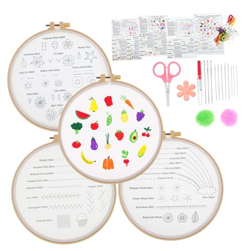 HAWILLOSCH Handstickset Für Anfänger Komplettes Stickornament Set Mit Einfacher Anleitung Für Erwachsene Ideal Für Kreative Handarbeiten Und DIY Projekte 1 Set von HAWILLOSCH