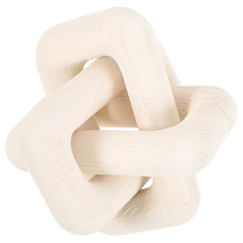 HAWILLOSCH Holzornamente 3-Ring-Holzknoten Panel Teppiche für Wohnzimmer Zubehör Kabel Möbel bookshelf decor bücherregal dekoration basteln zierleisten holz Holzkette Wohnzimmer-Ornament Weiß von HAWILLOSCH