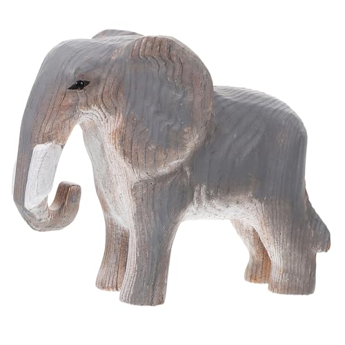 HAWILLOSCH Holzschnitzerei Elefant Foto-Requisite Tierdekor Aus Holz Tierornament Aus Holz Elefanten-Ornamente Elefantenstatuen Elefanten Aus Holz Tierstatue Heimtierdekorationen Hölzern von HAWILLOSCH