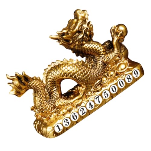 HAWILLOSCH Jahr des Drachen-Ornaments Dekorative Drachenfigur Chinesische Drachendekoration Tisch-Drachen-Ornament Glückverheißende Drachenfigur Drachen-skulptur- Drachenverzierung Harz von HAWILLOSCH