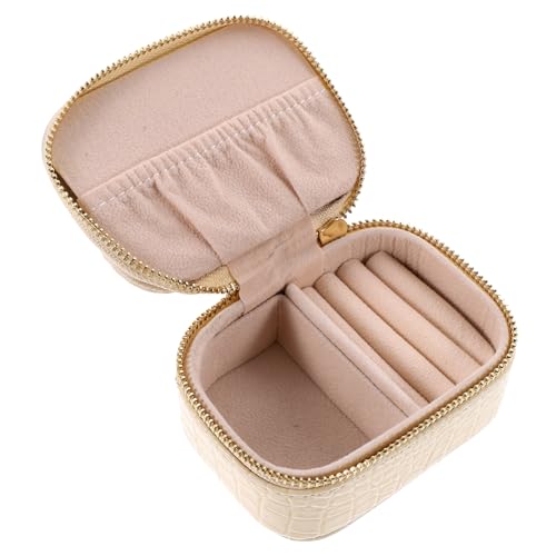 HAWILLOSCH Kasten Schmuckkästchen Reise-Schmuckbehälter Schmucksache Organizer für Schmuckketten travel schmuckbox travel jewelry case reise schmuckschatulle Reiseschmuck-Organizer Pu Weiß von HAWILLOSCH