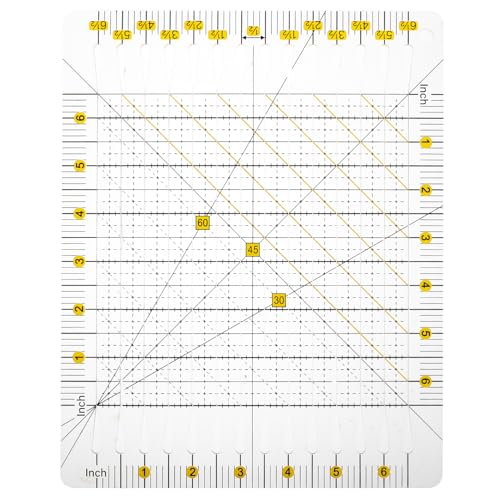 HAWILLOSCH Kunststoff-quilt-lineal, Langlebiges Patchwork-lineal, Transparentes Diy-handwerk, Schneidelineal, Vorlage Für Designer, Mustermacher, Klares Nählineal von HAWILLOSCH