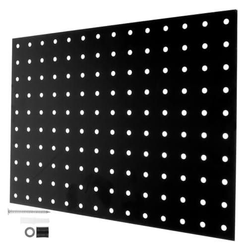 HAWILLOSCH Lochblech aus Metall Panel Anbindung Steckbrett wall shelf wall hooks werckbank werkstatttisch Stecktafel Werkstatt-Pegboard-Tool-Organizer Werkzeugtafel Eisen Black von HAWILLOSCH