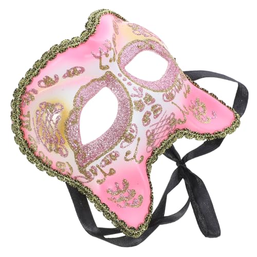 HAWILLOSCH Maske Halloween Katze Cosplay Katzenkopf Cosplay Dekorative Katze Maskerade Halloween Kostüme Halloween Dekor Halloween Kostümzubehör Partybevorzugung Partyzubehör Rosa Kunststoff von HAWILLOSCH