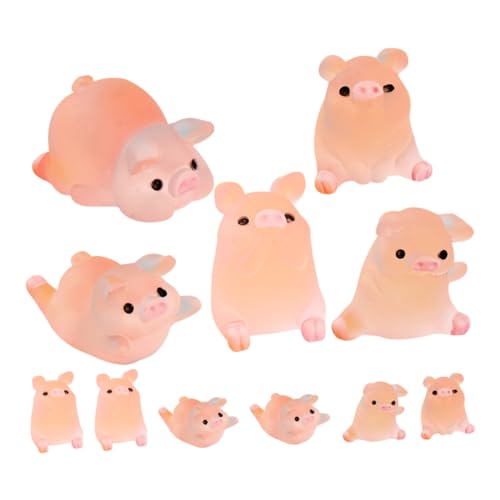 HAWILLOSCH Miniatur Schweinchen Figuren üße Resin Tierfiguren Als Cupcake Topper Und Dekoration Im Gemischten Stil Ideal Für DIY Projekte Und Tierliebhaber von HAWILLOSCH