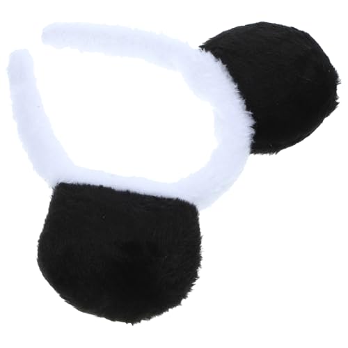 HAWILLOSCH Panda-Ohr-Stirnband Maskierte Dekoration Panda-Verkleidungsstirnband Panda Cosplay Kopfbedeckung Maskerade-Stirnband Partygeschenk Kostümparty-Stirnband Kostümschmuck Plastik Black von HAWILLOSCH