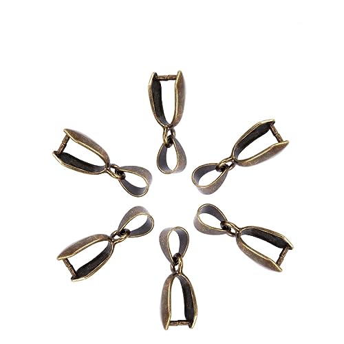 HAWILLOSCH Quetschclip Anhängerschlaufe Perlenverbinder Schmuck DIY Zubehör 16mm Bronze Perfekt Für Halsketten Und Armbänder von HAWILLOSCH