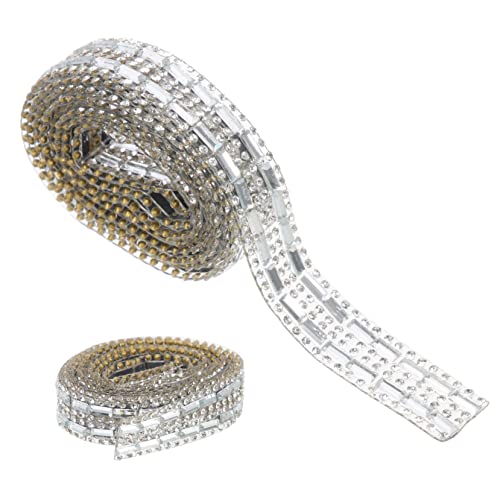 HAWILLOSCH Selbstklebendes Strassband 1 Rolle Bling Dekor DIY Kleidung Und Basteln 1 Cm x 3 m Funkelnde Kristallverzierung Silber von HAWILLOSCH