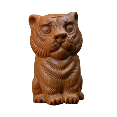 HAWILLOSCH Sternzeichen Tiger Ornament süßes Tier chinesische Tierkreiszeichen Spielzeugtiere bürodeko büro Dekoration oq Holz Tee Haustier Tiger kreative Holzhandwerksdekoration Thuja von HAWILLOSCH