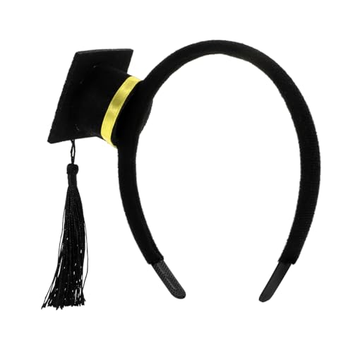 HAWILLOSCH Verkleidung Für Die Abschlussfeier Haarschmuck Abschlusskopfbedeckung Für Erwachsene Cosplay-kopfschmuck Graduierung Haarreifen Entzückendes Haarband Haarspange Plüschstoffe Yellow von HAWILLOSCH