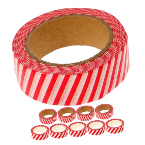 HAWILLOSCH Weihnachts Geschenkpapier Klebeband Kreatives DIY Scrapbooking Masking Tape Mit Streifenmuster Perfekt Für Karten Und Dekorationen von HAWILLOSCH