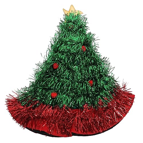 HAWILLOSCH Weihnachtsbaumhut Weihnachtsbaum Hut Für Erwachsene | Lustiger Weihnachtskopfschmuck | Cosplay Weihnachtsmütze Für Festlichkeiten | Perfekt Für Weihnachtsfeiern Und Rollenspiele von HAWILLOSCH