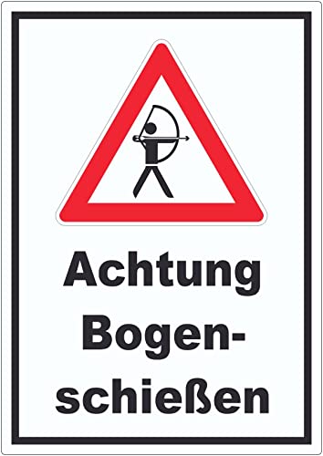 Achtung Bogenschießen Aufkleber A2 (420x594mm) von HB-Druck