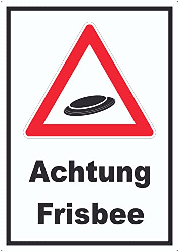 Achtung Frisbee Aufkleber A4 (210x297mm) von HB-Druck