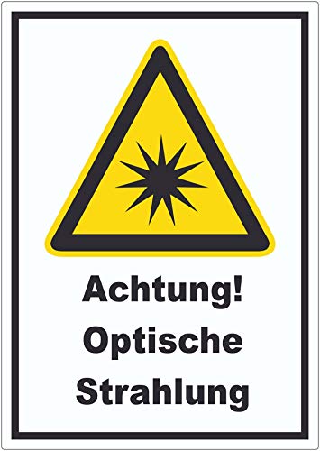 Achtung Optische Strahlung Aufkleber A4 (210x297mm) von HB-Druck