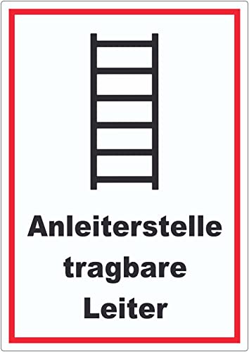 Aufkleber Anleiterstelle tragbare Leiter A4 (210x297mm) von HB-Druck