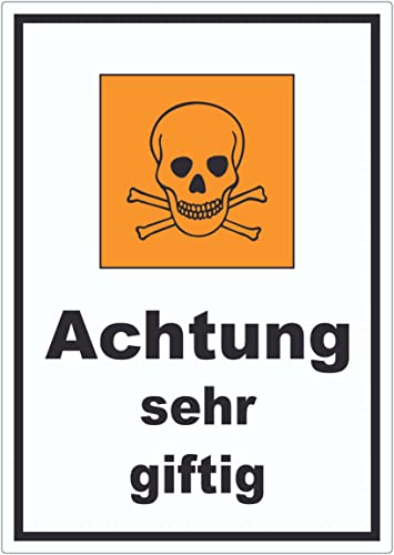 Aufkleber Gefahrensymbol sehr giftig Totenkopf A4 (210x297mm) von HB-Druck