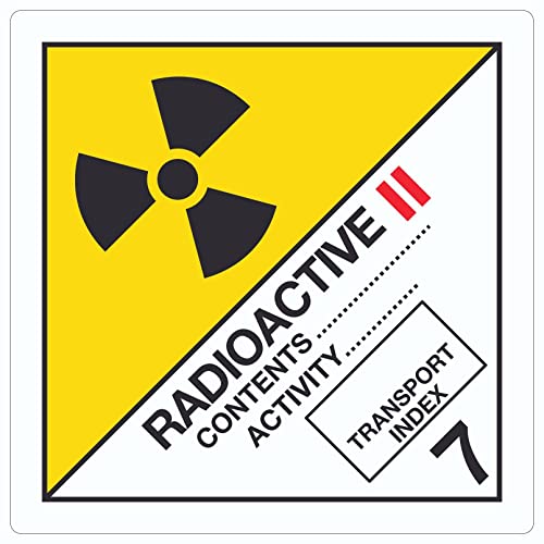 Aufkleber Quadrat radioaktive Stoffe Symbol Radioactive II-GELB 200x200mm von HB-Druck