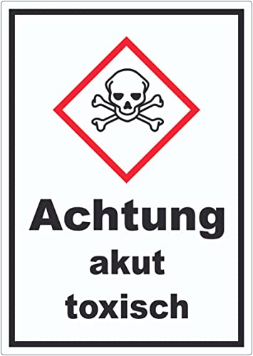 Aufkleber akut toxisch Toxizität Totenkopf A3 (297x420mm) von HB-Druck