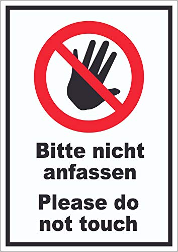 Bitte nicht anfassen Aufkleber Do not touch A3 (297x420mm) von HB-Druck