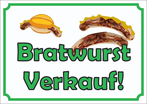 Bratwurst Werbeaufkleber Aufkleber A4 (210x297mm) von HB-Druck