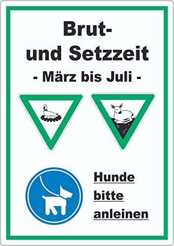 Brut- und Setzzeit März bis Juli hochkant Aufkleber A4 (210x297mm) von HB-Druck