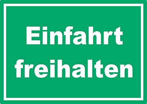 Einfahrt freihalten Aufkleber grün-weiß A2 (420x594mm) von HB-Druck