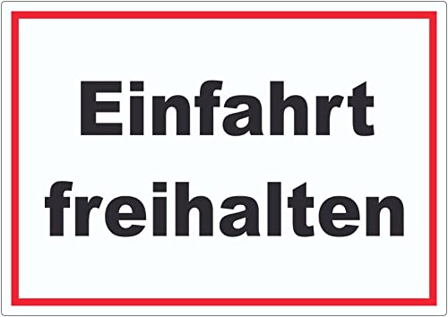 Einfahrt freihalten Aufkleber schwarz-weiß-rot A6 (105x148mm) von HB-Druck