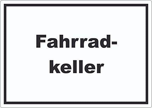 Fahrradkeller Aufkleber mit Text Rad Bike waagerecht A4 (210x297mm) von HB-Druck