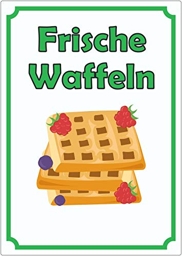 Frische Waffeln Aufkleber Hochkant A4 (210x297mm) von HB-Druck