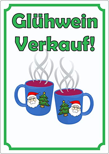 Glühwein Werbeaufkleber Aufkleber Hochkant A3 (297x420mm) von HB-Druck