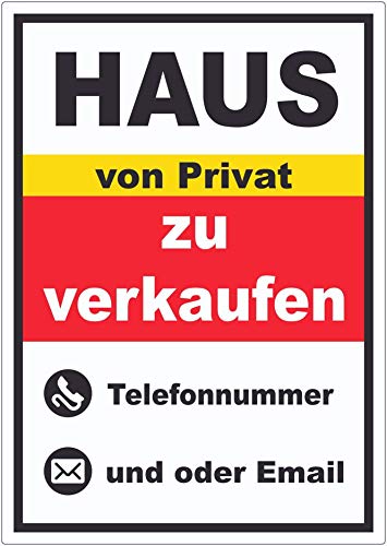 Haus zu verkaufen von Privat Hochkant Aufkleber A3 (297x420mm) von HB-Druck