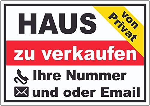 Haus zu verkaufen von privat Aufkleber A3 (297x420mm) von HB-Druck