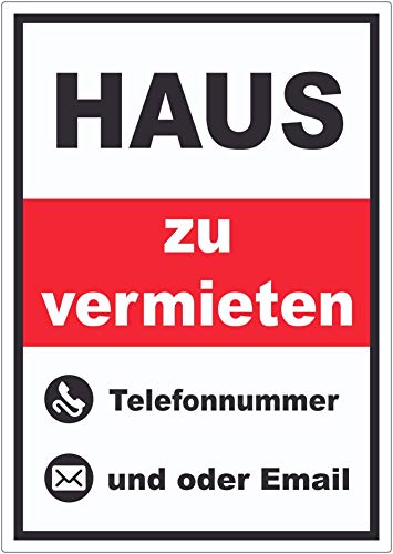 Haus zu vermieten Hochkant Aufkleber A2 (420x594mm) von HB-Druck